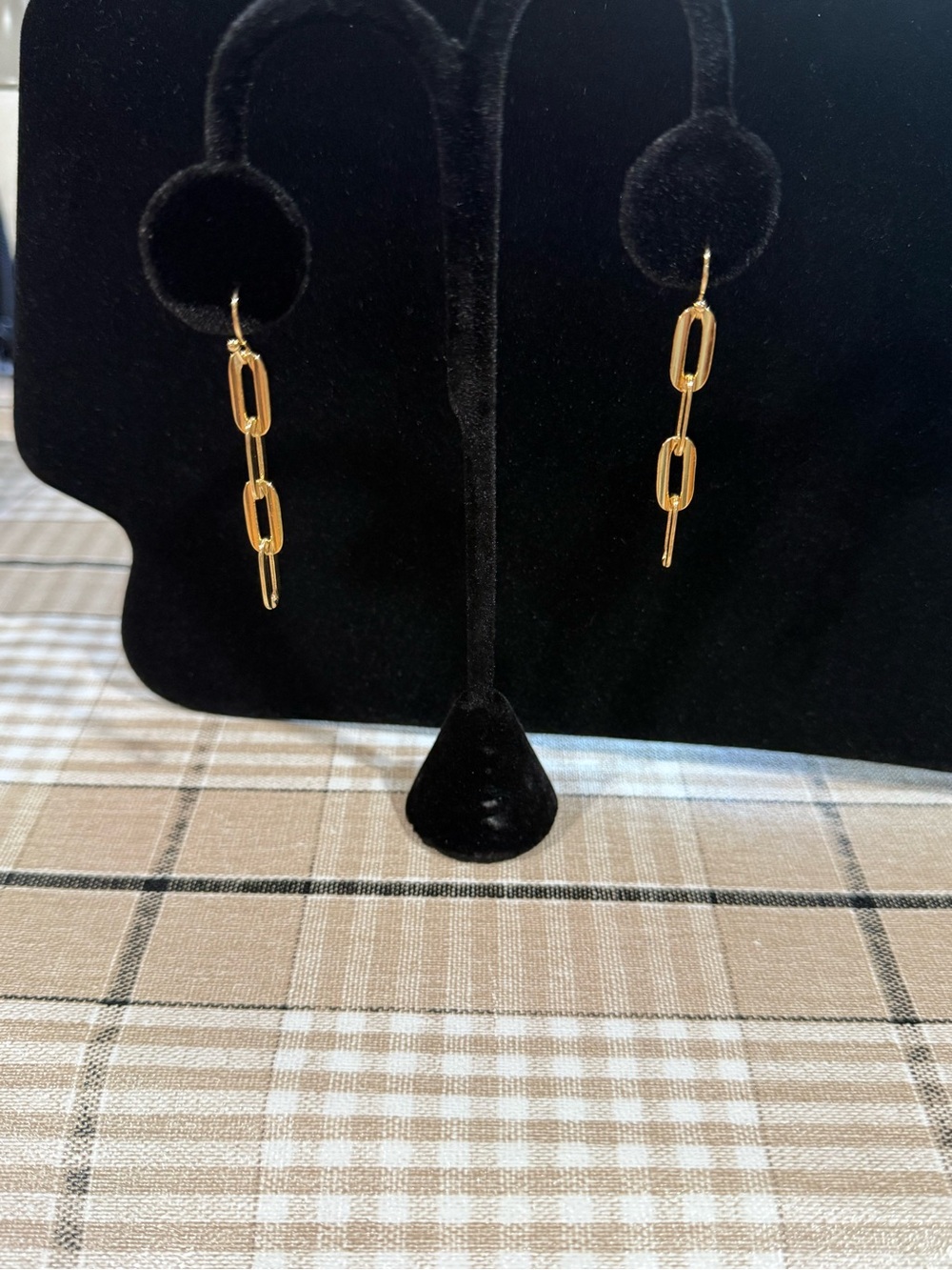 Gold Tone Paperclip Link Drop Earrings - Women Jewelry